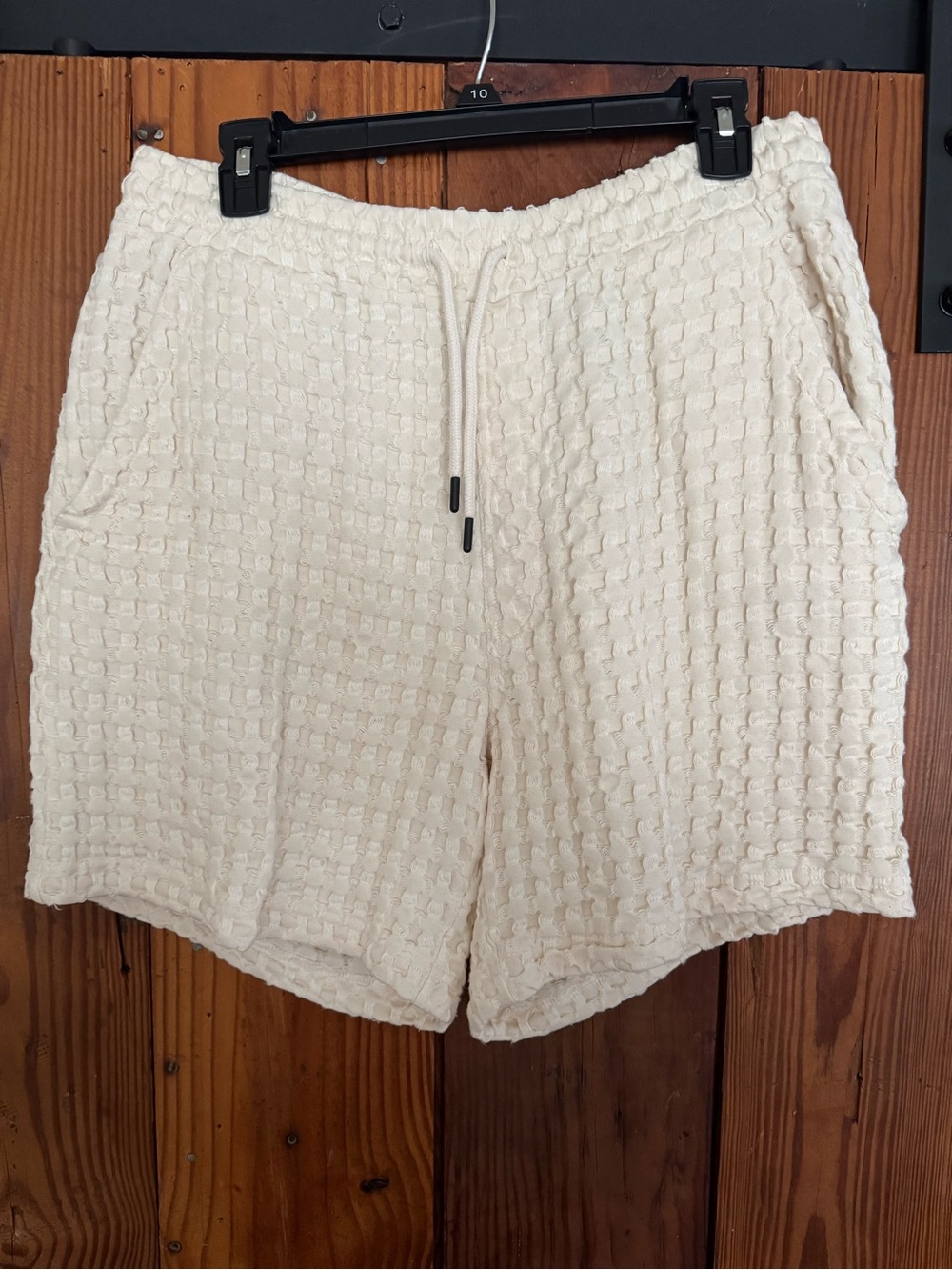 OAS Cream Textured Waffle Knit Men's Shorts